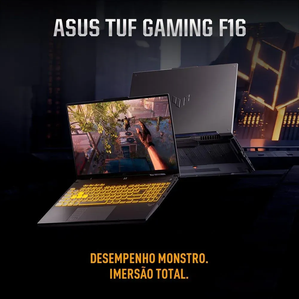 Notebook ASUS TUF Gaming F16 Core 5 NVIDIA RTX 4050 16GB Ram 512GB SSD Home Tela 16" FHD+ Mecha Gray - FX607VU-RL053W - R$ 7.449