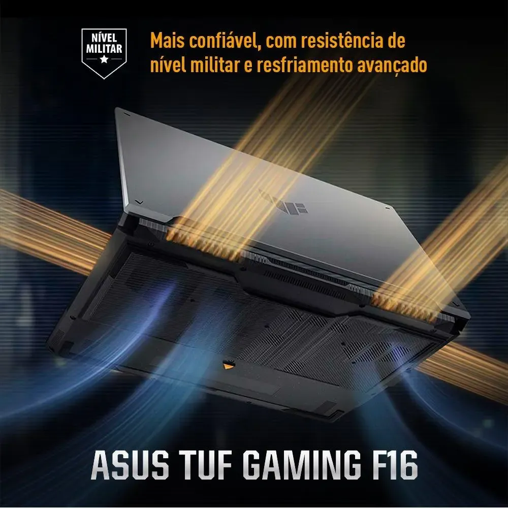Notebook ASUS TUF Gaming F16 Core 5 NVIDIA RTX 4050 16GB Ram 512GB SSD Home Tela 16" FHD+ Mecha Gray - FX607VU-RL053W - R$ 7.449
