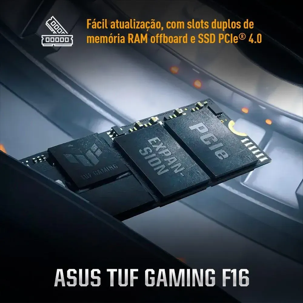 Notebook ASUS TUF Gaming F16 Core 5 NVIDIA RTX 4050 16GB Ram 512GB SSD Home Tela 16" FHD+ Mecha Gray - FX607VU-RL053W - R$ 7.449
