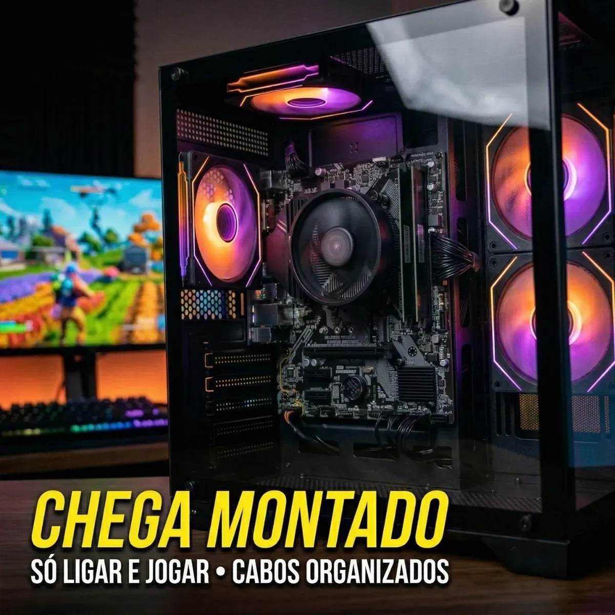 Pc Computador Cpu Gamer Amd Ryzen 5 5600gt 16gb Ssd 480gb