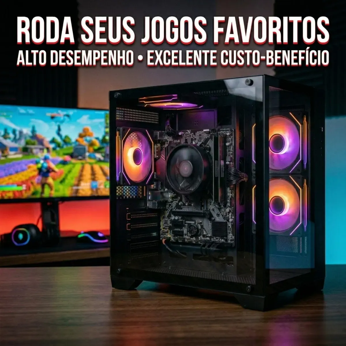 Pc Computador Cpu Gamer Amd Ryzen 5 5600gt 16gb Ssd 480gb