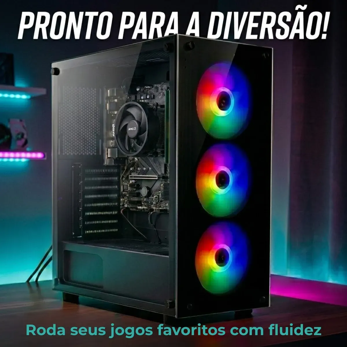 Pc Computador Cpu Gamer Amd Ryzen 5 5600gt 16gb Ssd 480gb - R$ 3.137,4
