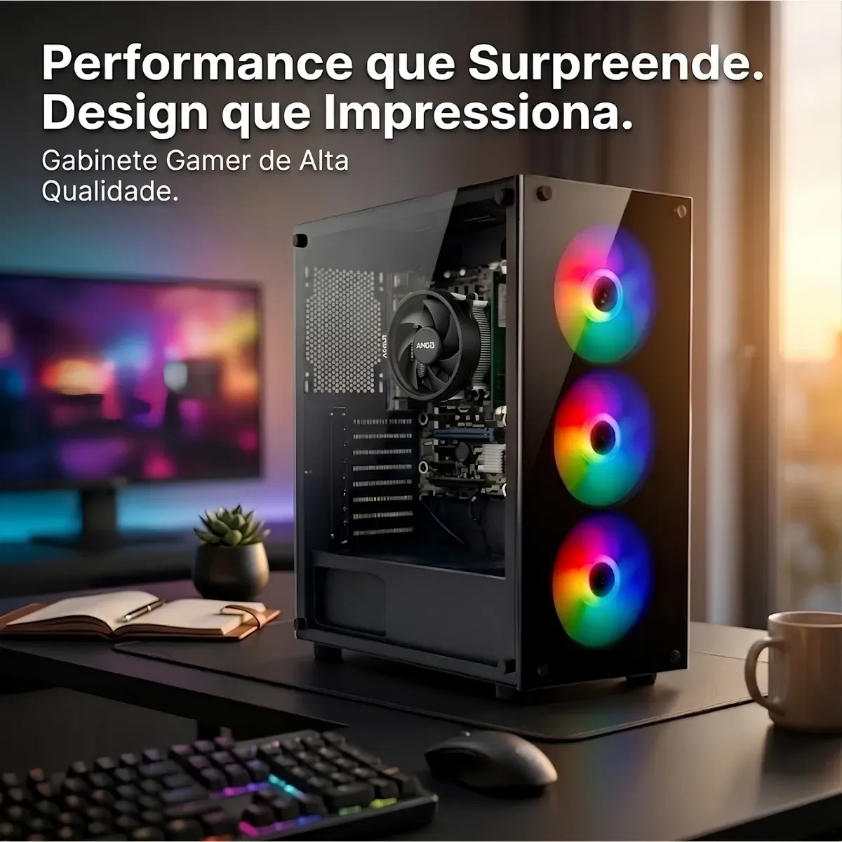 Pc Computador Cpu Gamer Amd Ryzen 5 Memoria 16gb Ssd 480gb - R$ 3.344,75