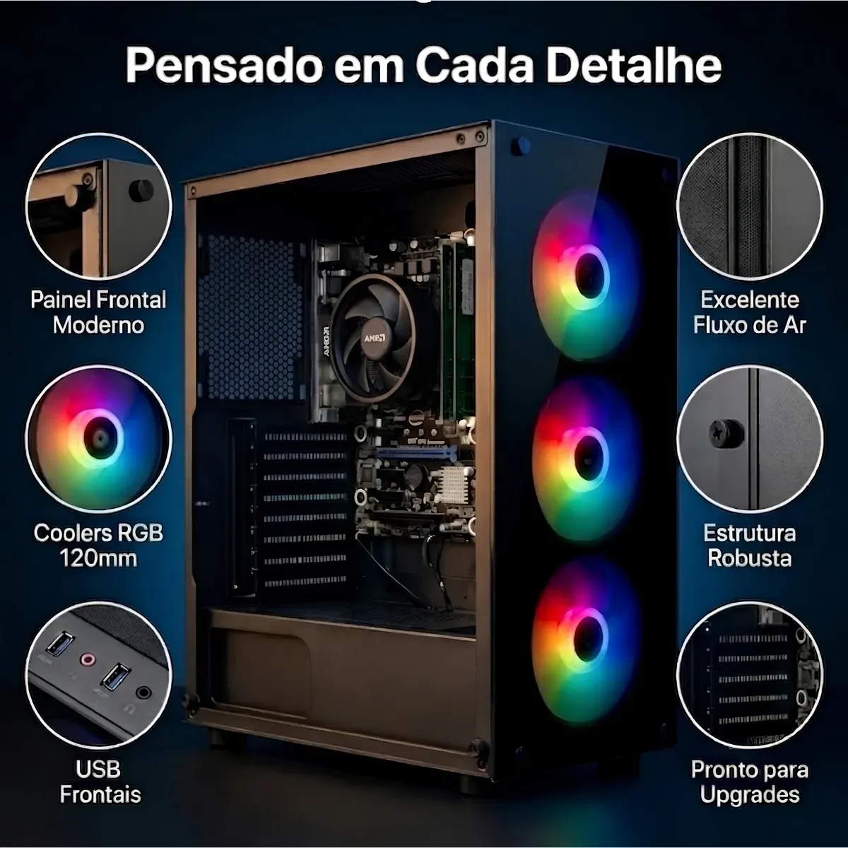 Pc Computador Cpu Gamer Amd Ryzen 5 Memoria 16gb Ssd 480gb - R$ 3.344,75