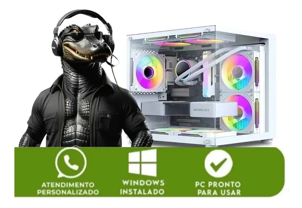 Pc Gamer Branco Aquario Ryzen 5 5600gt Ram 16gb Ssd 512gb - R$ 5.714,14