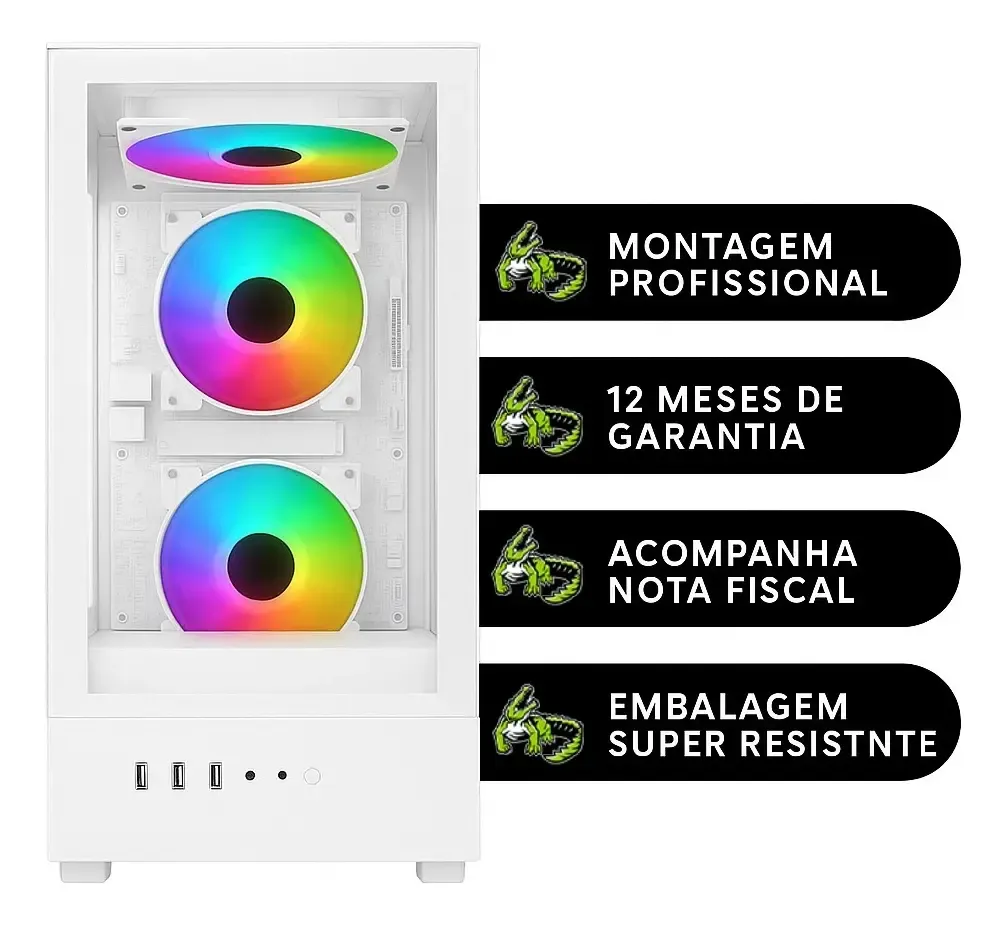 Pc Gamer Branco Aquario Ryzen 5 5600gt Ram 16gb Ssd 512gb - R$ 5.714,14