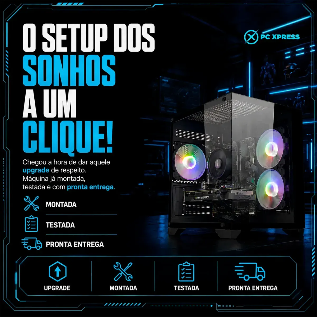 Pc Gamer Combat Rtx Ryzen 5 5500 Rtx 3050 16gb 1tb Wc 240mm - R$ 5.612,59