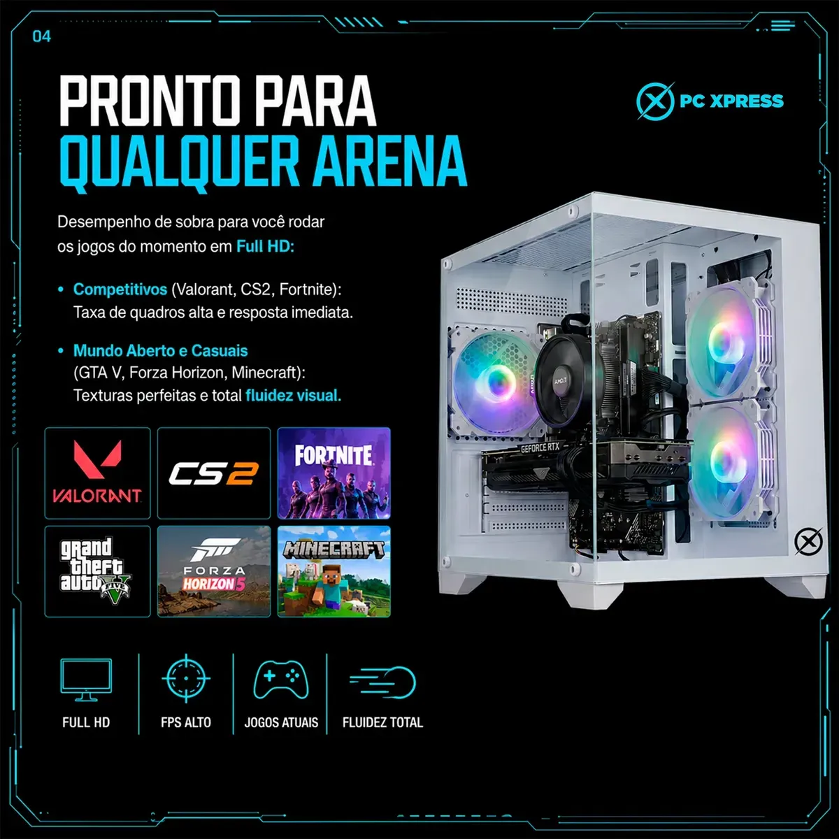Pc Gamer Combat Rtx Ryzen 5 5500 Rtx 3050 16gb Nvme 512gb - R$ 4.269,39