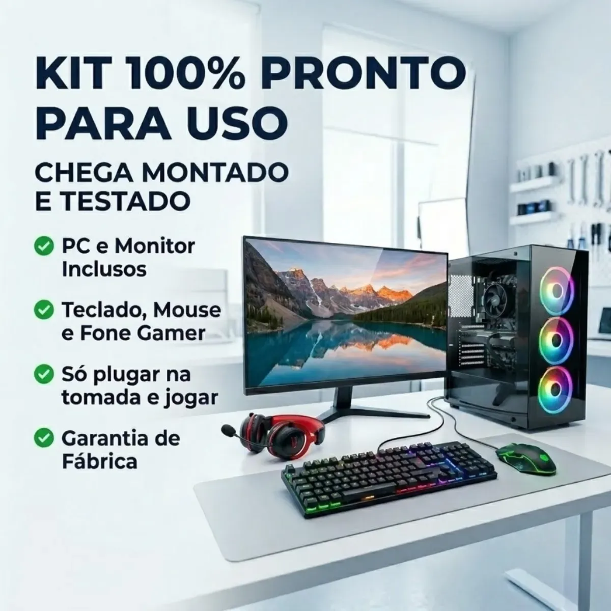 Pc Gamer Completo Amd Ryzen 5 5600gt 16gb 240gb Monitor 19 - R$ 3.912
