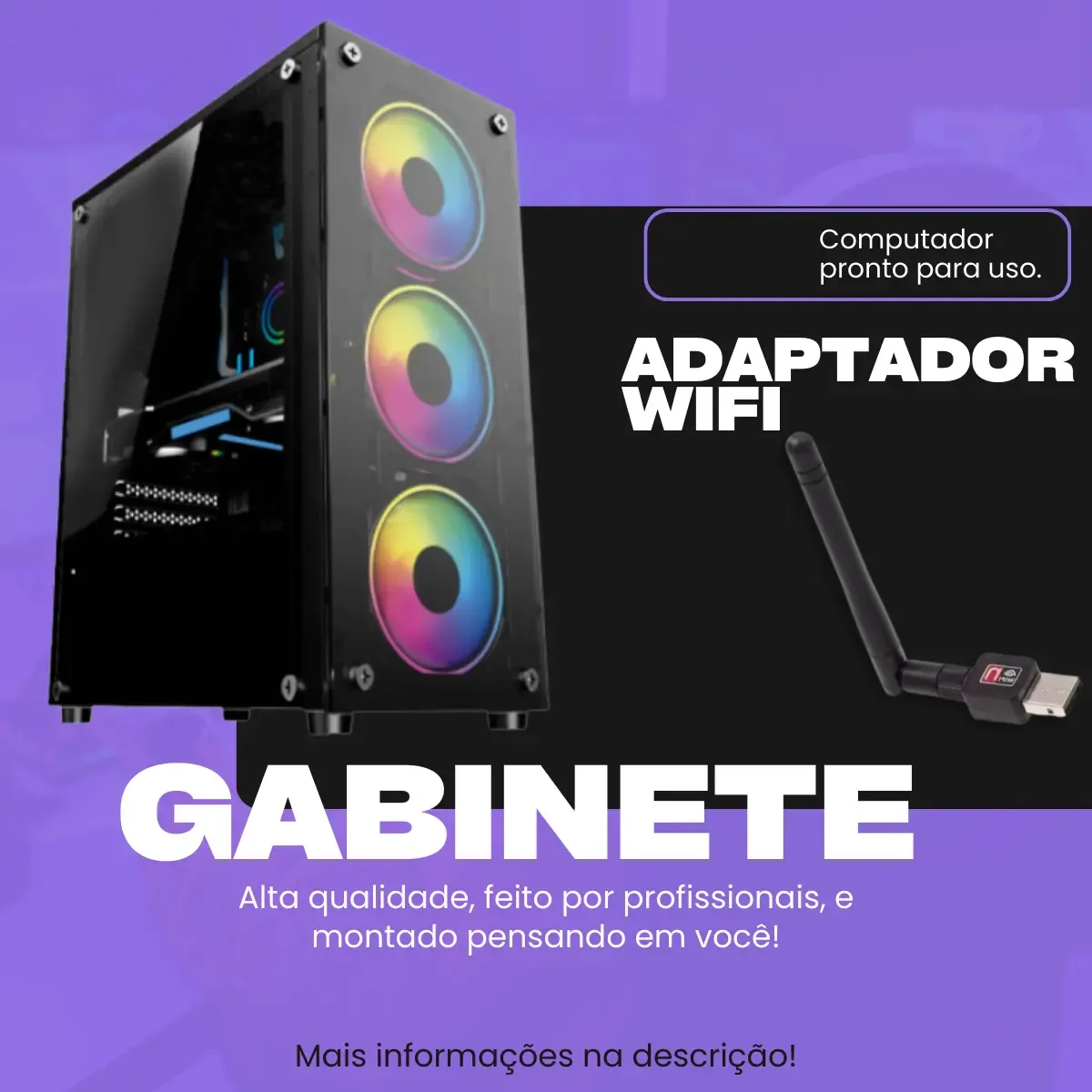 Pc Gamer Computador Cpu Amd Ryzen 5 16gb Ssd 480 - R$ 2.974,17