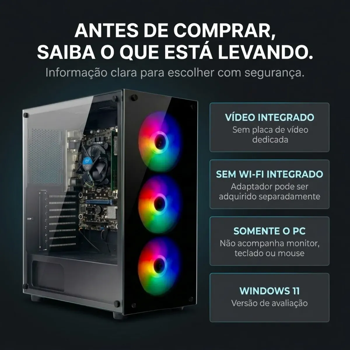 Pc Gamer Cpu Intel I7 3.4ghz Ssd 480gb Memoria Ram 16gb 500w - R$ 1.503,69