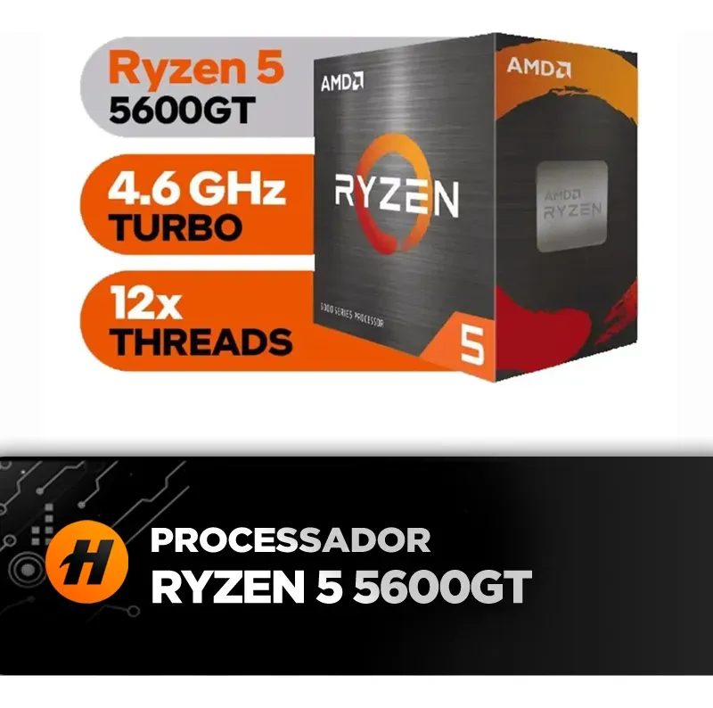 Pc Gamer Cpu Ryzen 5 5600gt Vega 7 Ssd 480gb 16gb Ddr4 500w - R$ 4.748,75