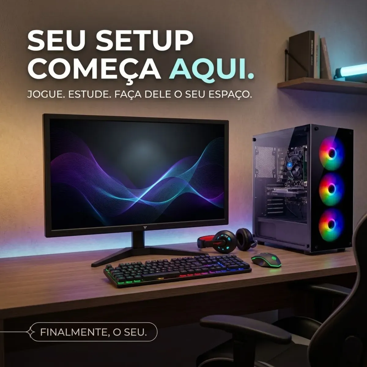 Pc Gamer I7 3.4ghz 16gb Ssd 480gb Placa Video 4gb Monitor 19 - R$ 2.415,08