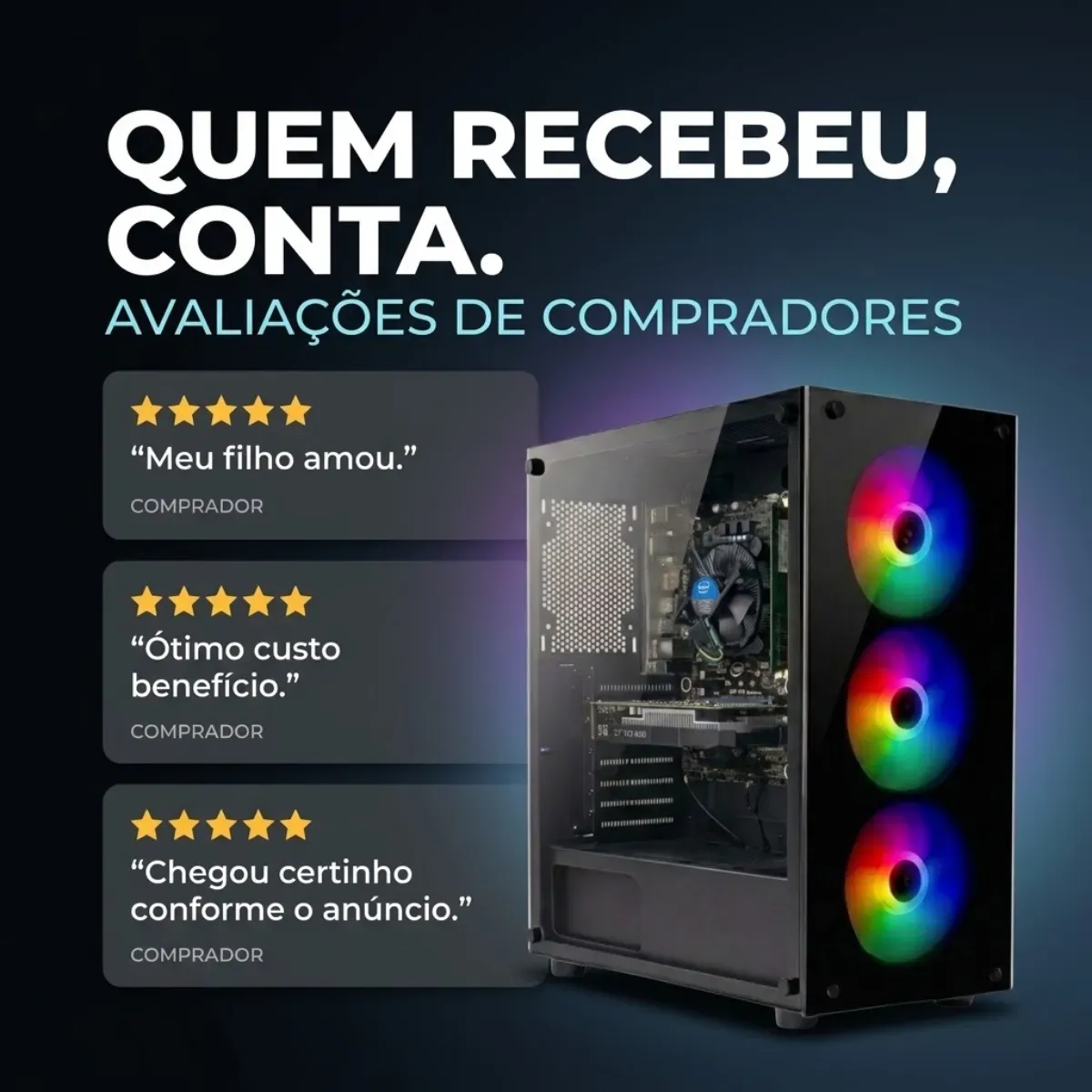 Pc Gamer I7 3.4ghz 16gb Ssd 480gb Placa Video 4gb Monitor 19 - R$ 2.415,08