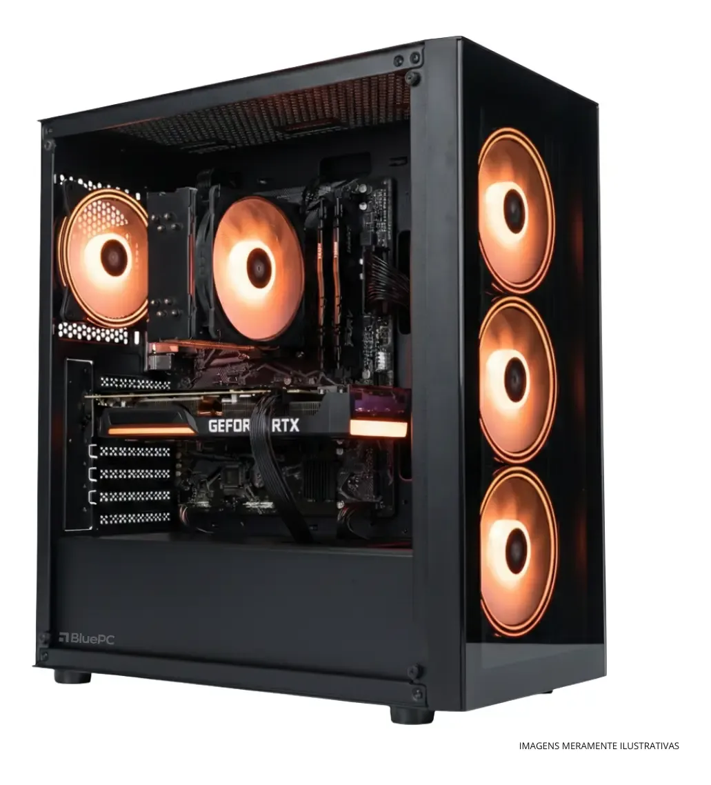 PC Gamer|Workstation - AURA by BluePC, Intel Core i5 14400F, Placa mãe B760, GeForce RTX 5060 8GB GDDR7, 32GB DDR5, SSD M.2 PCIe 1TB, Fonte 600W 80 Plus, Jogue, Crie, Edite, Desenvolva - PGBP-AUR135 - R$ 9.602,03