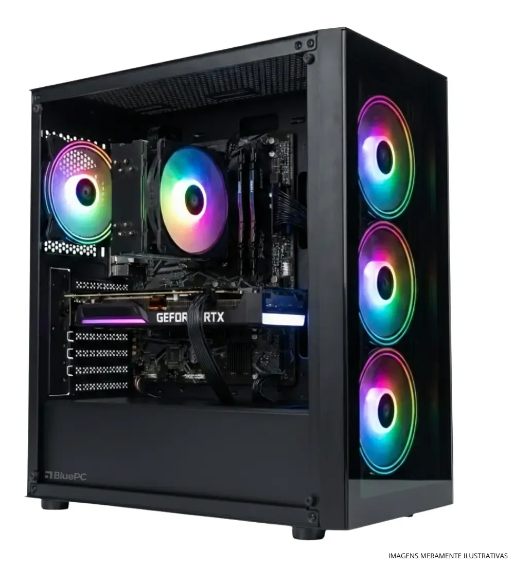 PC Gamer|Workstation - AURA by BluePC, Intel Core i5 14400F, Placa mãe B760, GeForce RTX 5060 8GB GDDR7, 32GB DDR5, SSD M.2 PCIe 1TB, Fonte 600W 80 Plus, Jogue, Crie, Edite, Desenvolva - PGBP-AUR135 - R$ 9.602,03