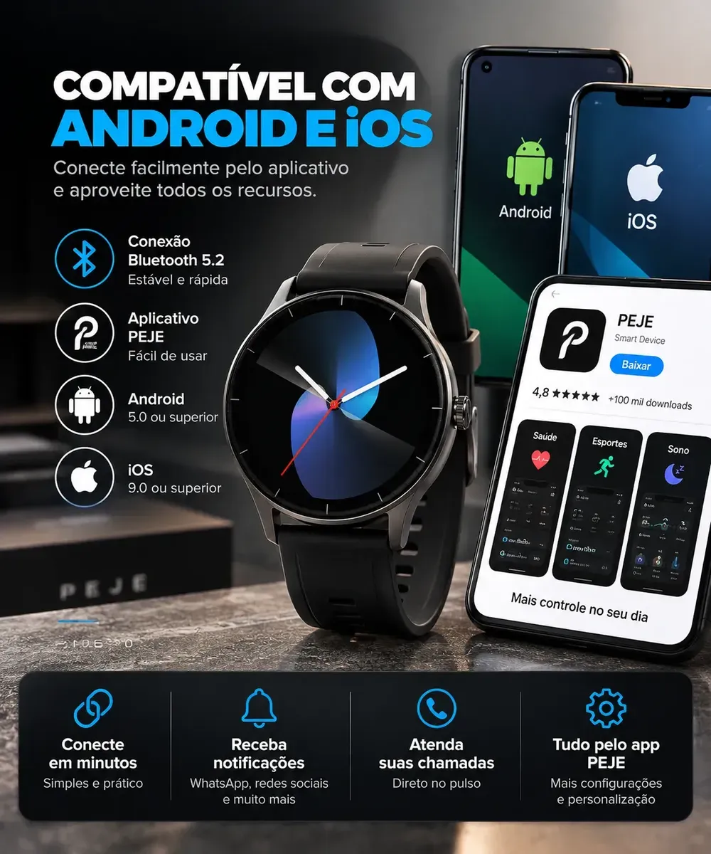 Relógio Inteligente Smartwatch Redondo Peje Gps Strava Origi