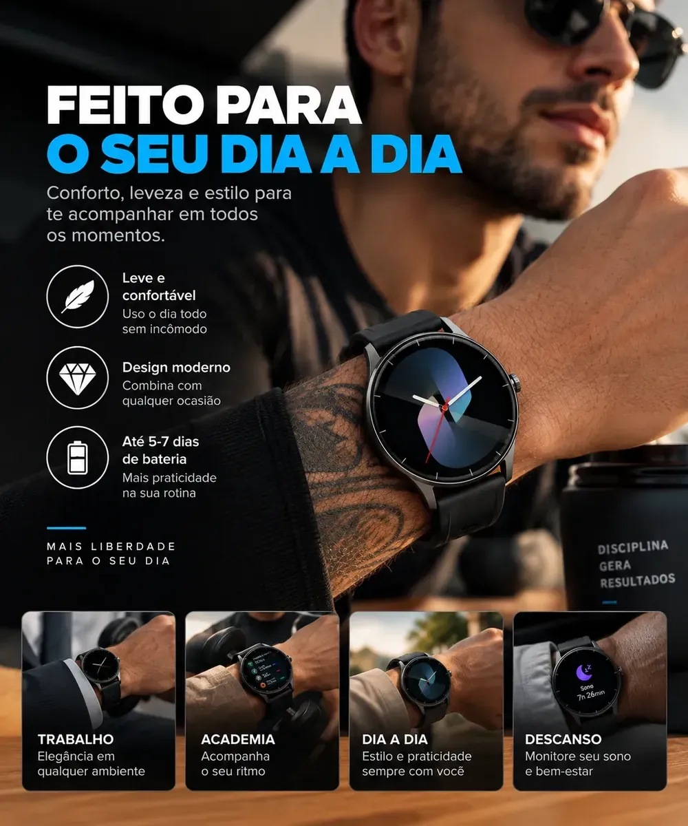Relógio Inteligente Smartwatch Redondo Peje Gps Strava Origi