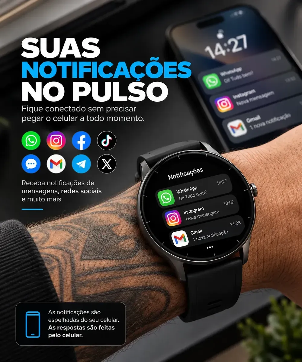 Relógio Inteligente Smartwatch Redondo Peje Gps Strava Origi