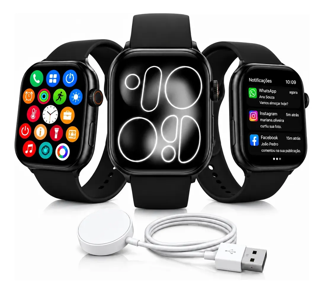 Relógio Smartwatch Pro Série 11 Tela 2.01 Gps Nfc Bluetooth