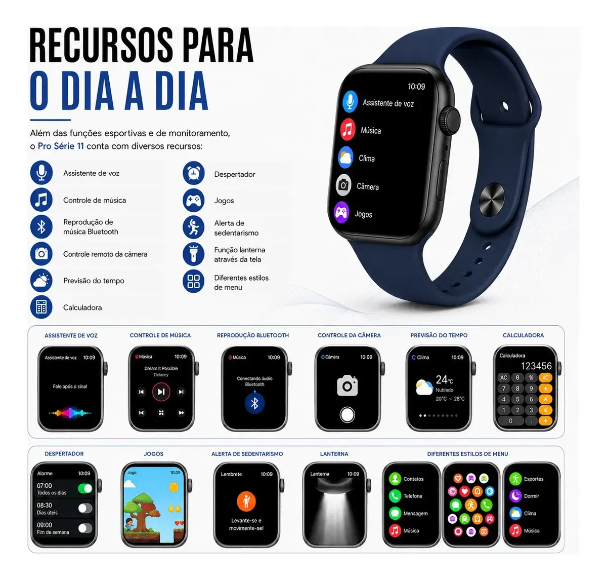 Relógio Smartwatch Pro Série 11 Tela 2.01 Gps Nfc Bluetooth