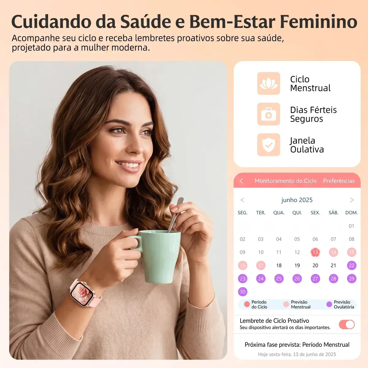 Smartwatch Mertto Smartwatch GPS Bluetooth LC211 tela de 2.01" com pulseira de silicone - cor rosa
