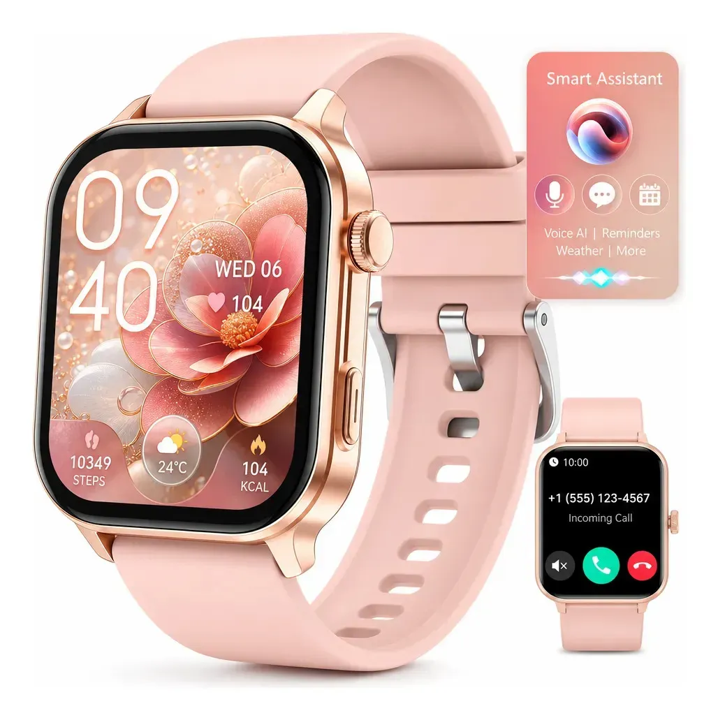 Smartwatch Mertto Smartwatch GPS Bluetooth LC211 tela de 2.01" com pulseira de silicone - cor rosa