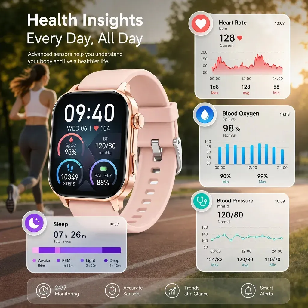 Smartwatch Mertto Smartwatch GPS Bluetooth LC211 tela de 2.01" com pulseira de silicone - cor rosa