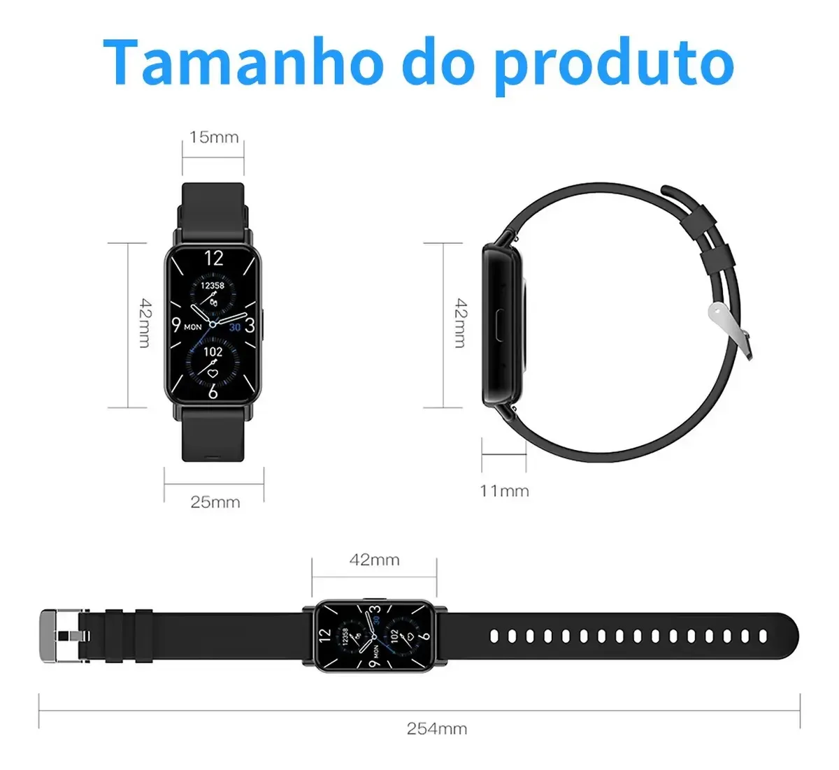 Smartwatch PEJE BAND1 Tela 1.45" TFT IP68 À Prova d&quotÁgua Bluetooth Chamadas 120+ Modos Esportivos Masculino e Feminino para Android iOS