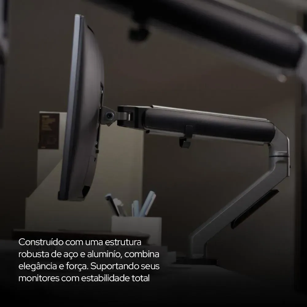Suporte Monitor Articulado Duplo Elements Axion Preto - R$ 999