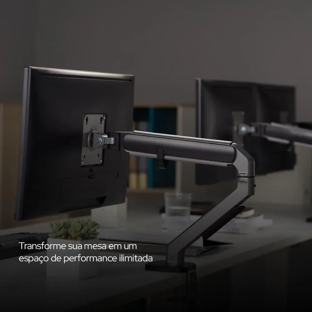 Suporte Monitor Articulado Duplo Elements Axion Preto - R$ 999