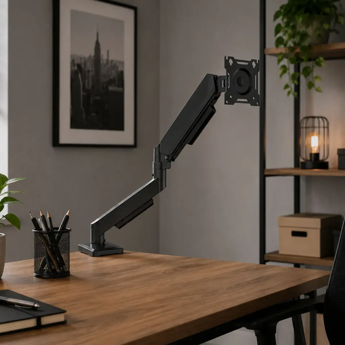 Suporte Para Monitores Articulado De Mesa Pistão A Gás 13-32 - R$ 114,3