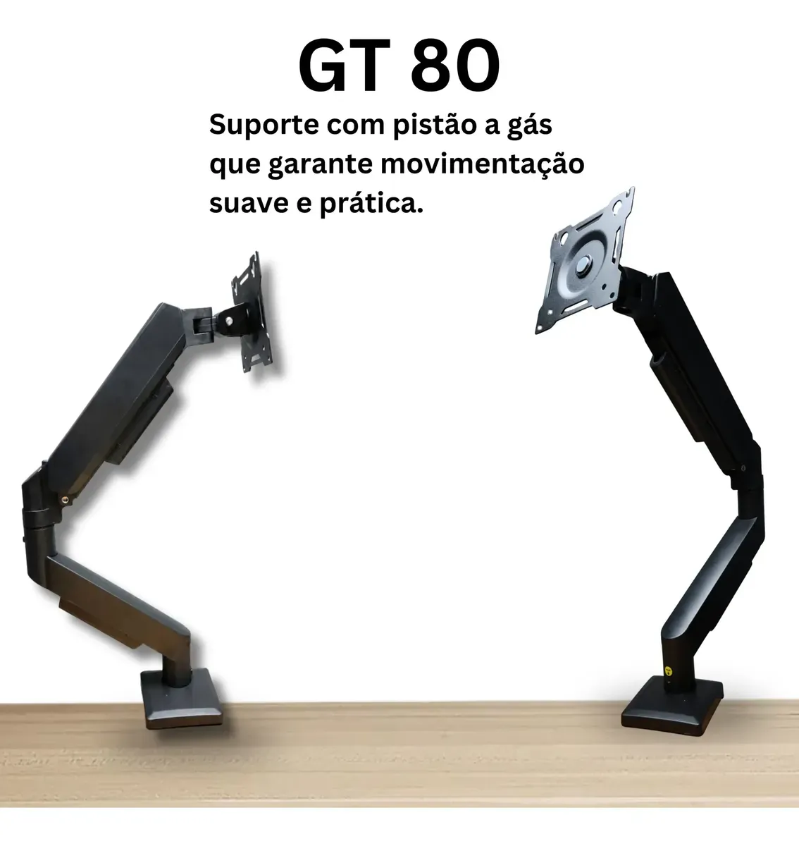 Suporte Para Monitores Articulado De Mesa Pistão A Gás 13-32 - R$ 114,3
