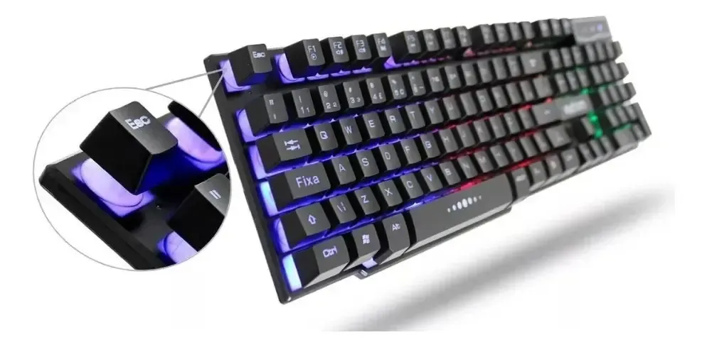 Teclado THYPE semimecânico QWERTY com luz RGB e teclas anti-ghost preto