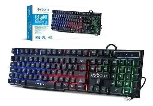 Teclado THYPE semimecânico QWERTY com luz RGB e teclas anti-ghost preto