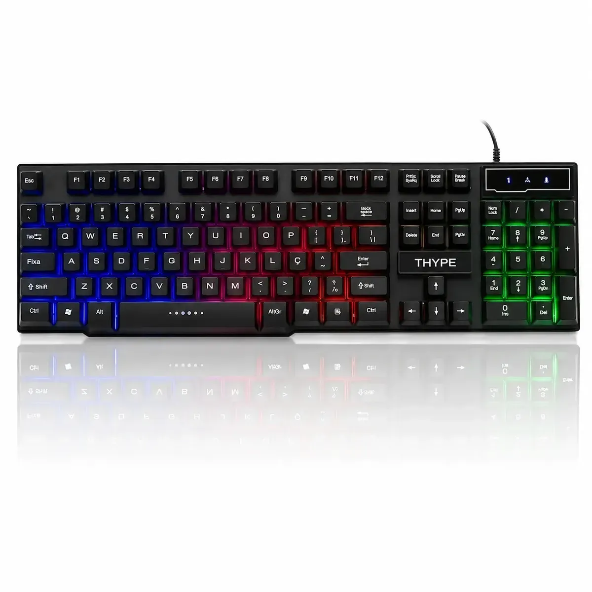 Teclado THYPE semimecânico QWERTY com luz RGB e teclas anti-ghost preto