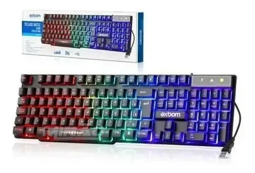 Teclado THYPE semimecânico QWERTY com luz RGB e teclas anti-ghost preto