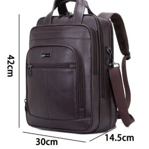 Mochila de couro reforçado porta notebooks para o dia a dia