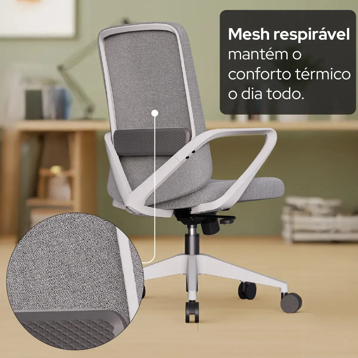 Cadeira Ergonômica Elements Lira Cinza - Imagem 7