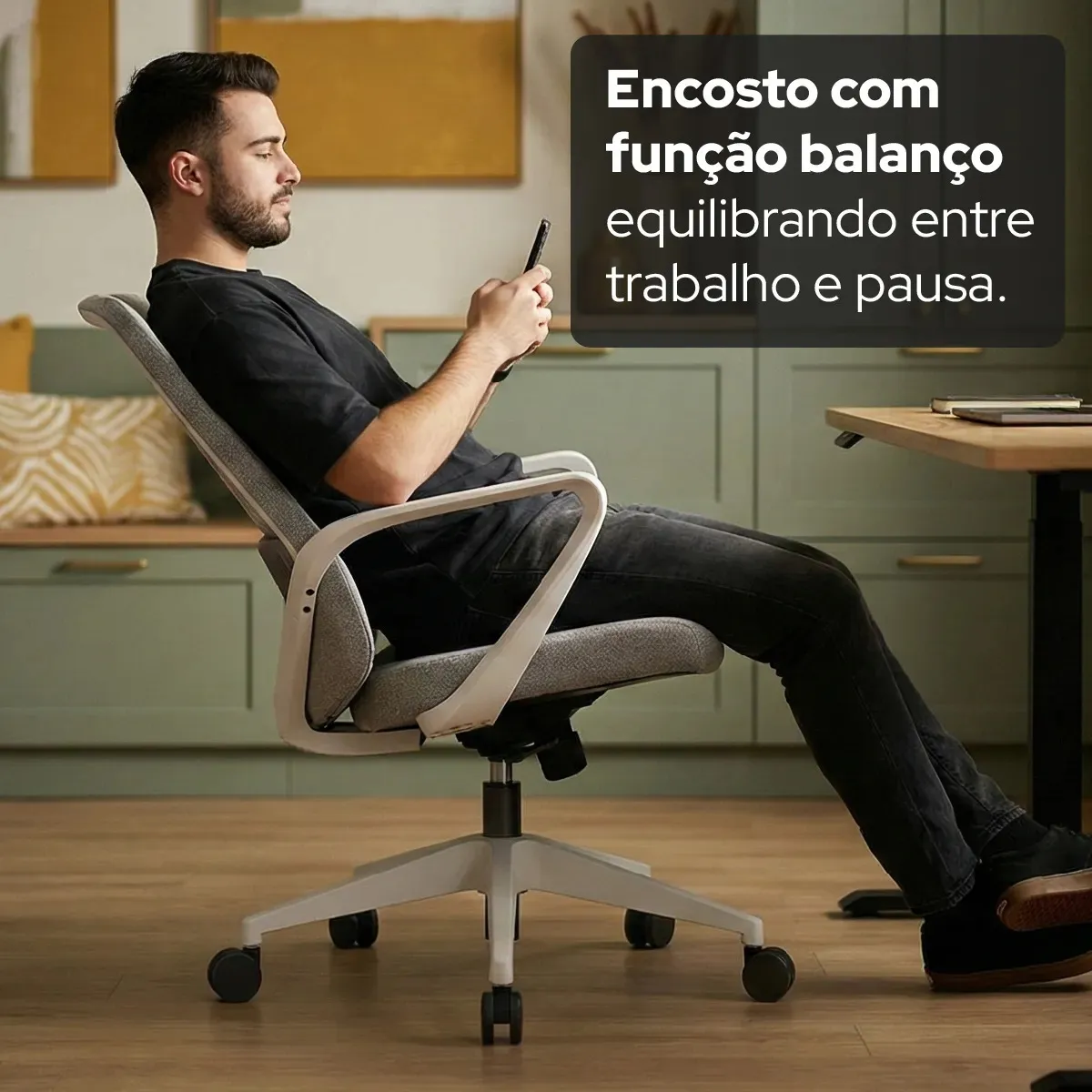 Cadeira Ergonômica Elements Lira Cinza - Imagem 8