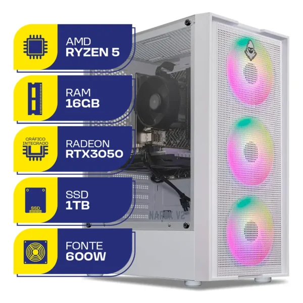 Pc Gamer Mcl, Ryzen 5 5500, Rtx 3050 6gb, 16gb Ddr4, Ssd 1tb
