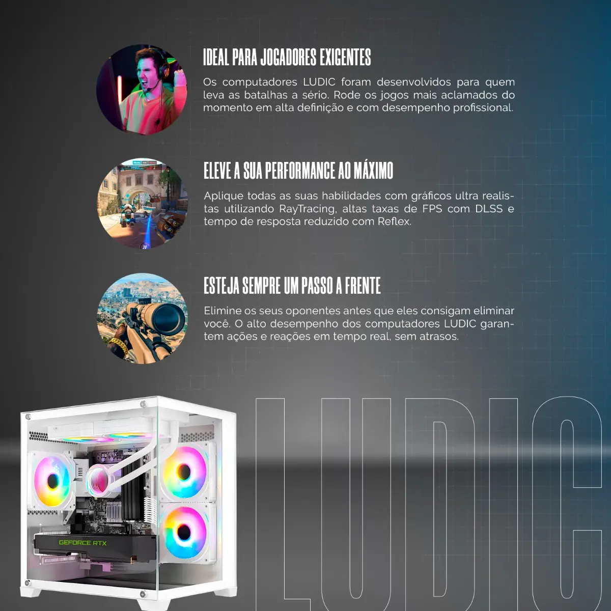 Pc Gamer Bluepc Ludic Ryzen 7 5700x 16gb Rtx 3050 8gb 1tb - Imagem 5