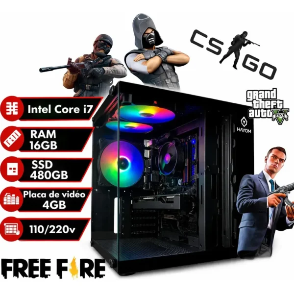Cpu Gamer Intel Core I7 3.4ghz 16gb Ssd480g 4gb De Video