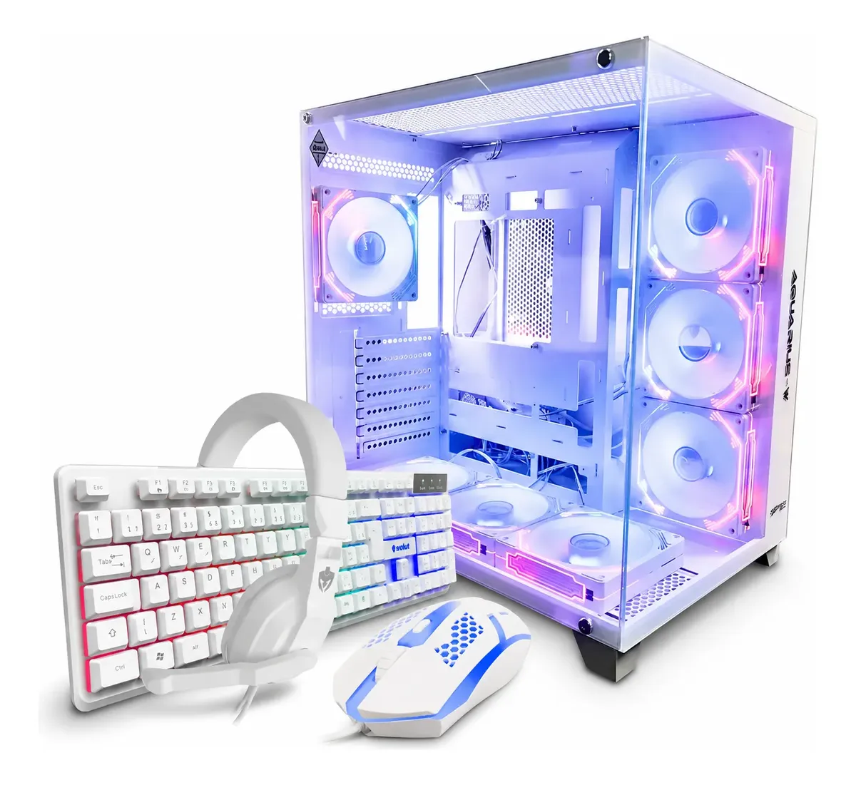 Pc Gamer Aquario Branco I7 3a 16gb Ssd 1tb Placa Video Rx580