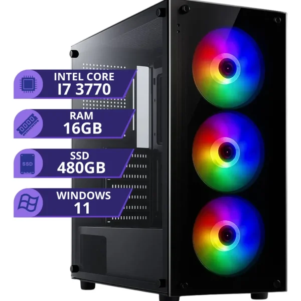 Pc Gamer Cpu Intel I7 3.4ghz Ssd 480gb Memoria Ram 16gb 500w