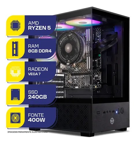Pc Gamer Mcl, Amd Ryzen 5 5600gt, 8gb Ddr4, Ssd 240gb