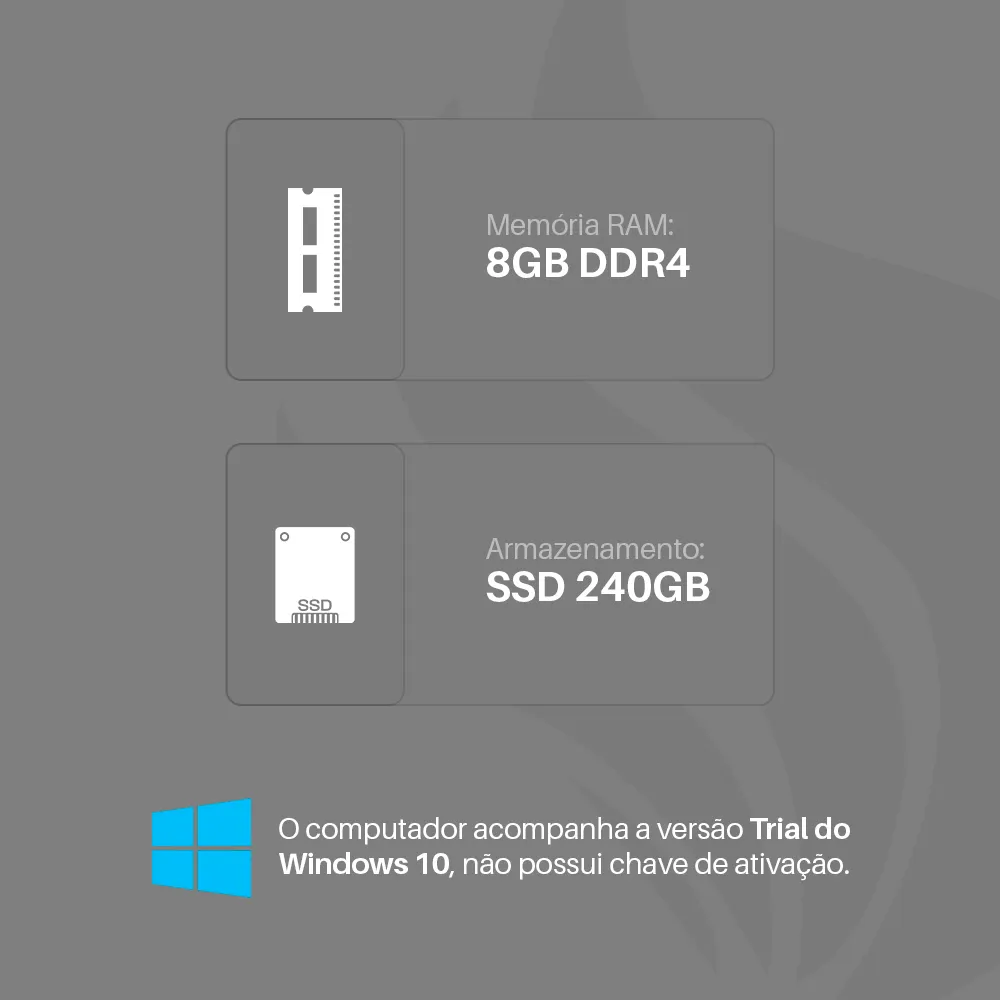 Pc Gamer Mcl, Amd Ryzen 5 3400g, 8gb Ddr4, Ssd 240gb - Imagem 4