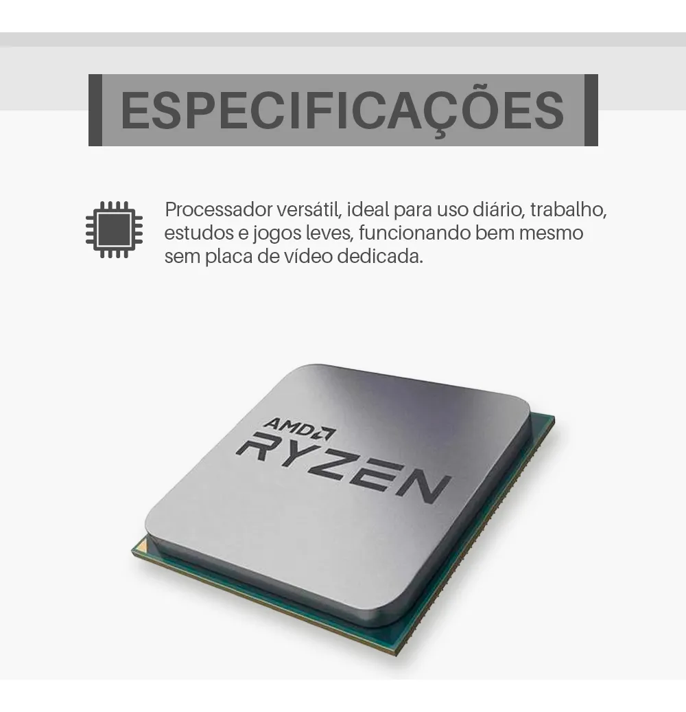 Pc Gamer Mcl, Amd Ryzen 5 3400g, 8gb Ddr4, Ssd 240gb - Imagem 3